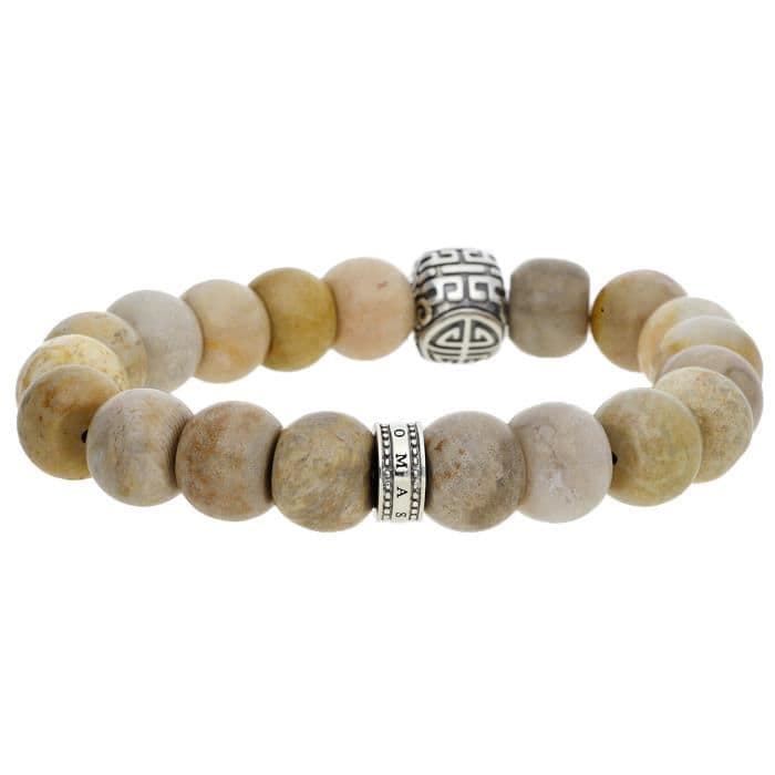 Thomas Sabo Men Armband 925 Silver Beige Ethno Power A1577-353-16-L16