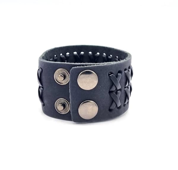 Sort læder armbånd