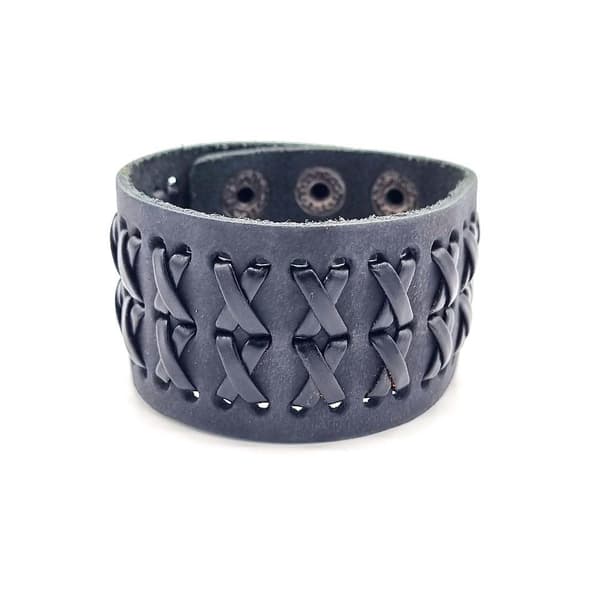 Sort læder armbånd