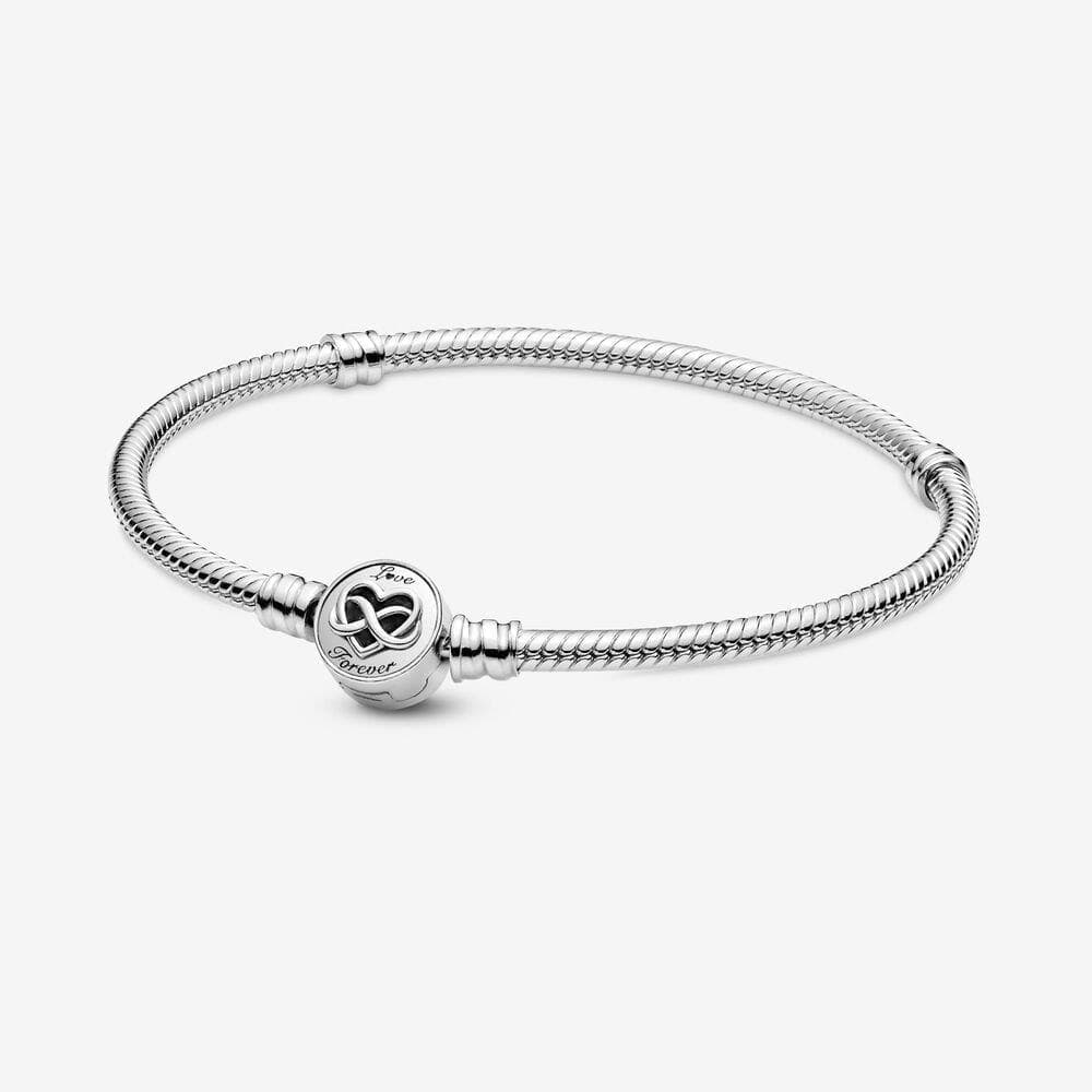 Pandora 599365C00-17 Moments Heart Infinity Spänne Snake Chain Armband