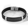 Miniatyrbild 3 av 5: Armband i Svart & Silver -Rostfritt Stål & Silikon -Blank Detalj