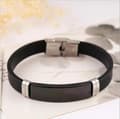 Miniatyrbild 4 av 5: Armband i Svart & Silver -Rostfritt Stål & Silikon -Blank Detalj