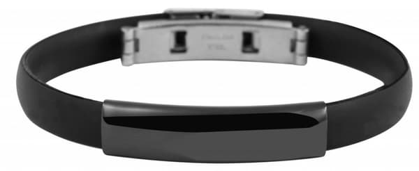 Armband i Svart - Rostfritt Stål & Silikon - Blank Detalj