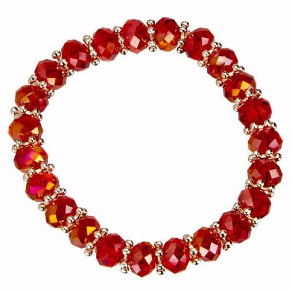 Pärlarmband / Armband med Glaspärlor / Glas Pärlor - Röd