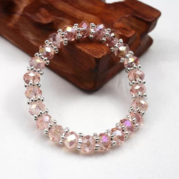 Pärlarmband / Armband med Glaspärlor / Glas Pärlor - Rosa