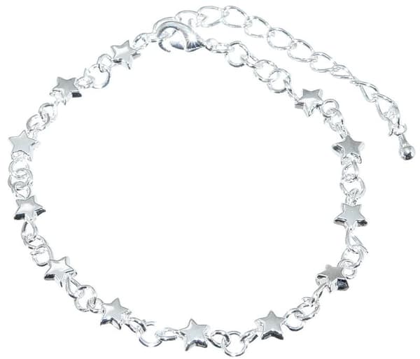 Sött Silver Armband - Kedja Dekorerad med Blanka Stjärnor