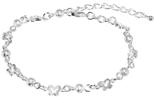 Sött Silver Armband - Kedja Dekorerad med Fjärilar & Kulor