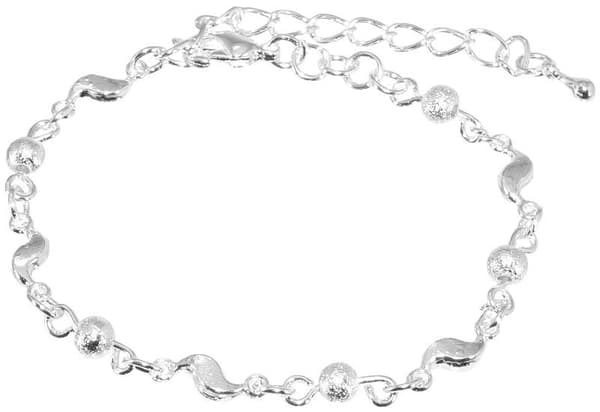 Sött Silver Armband - Kedja Dekorerad med Yin och Yang & Kulor
