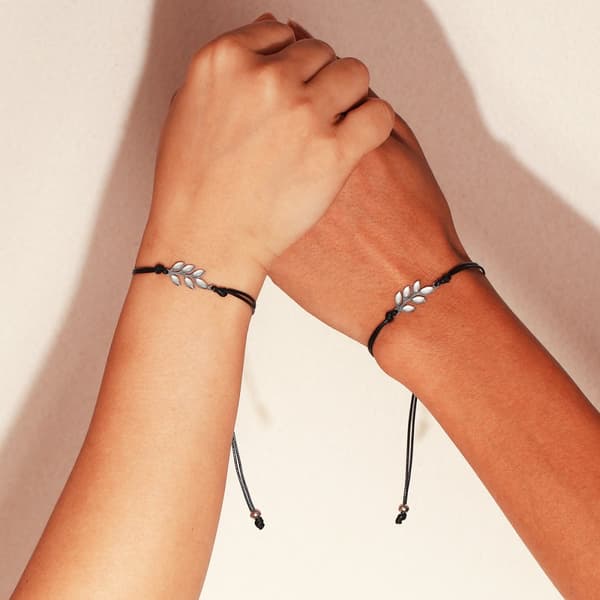 Luminous Leaf Armband 2-Pack Svart