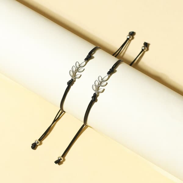 Luminous Leaf Armband 2-Pack Svart