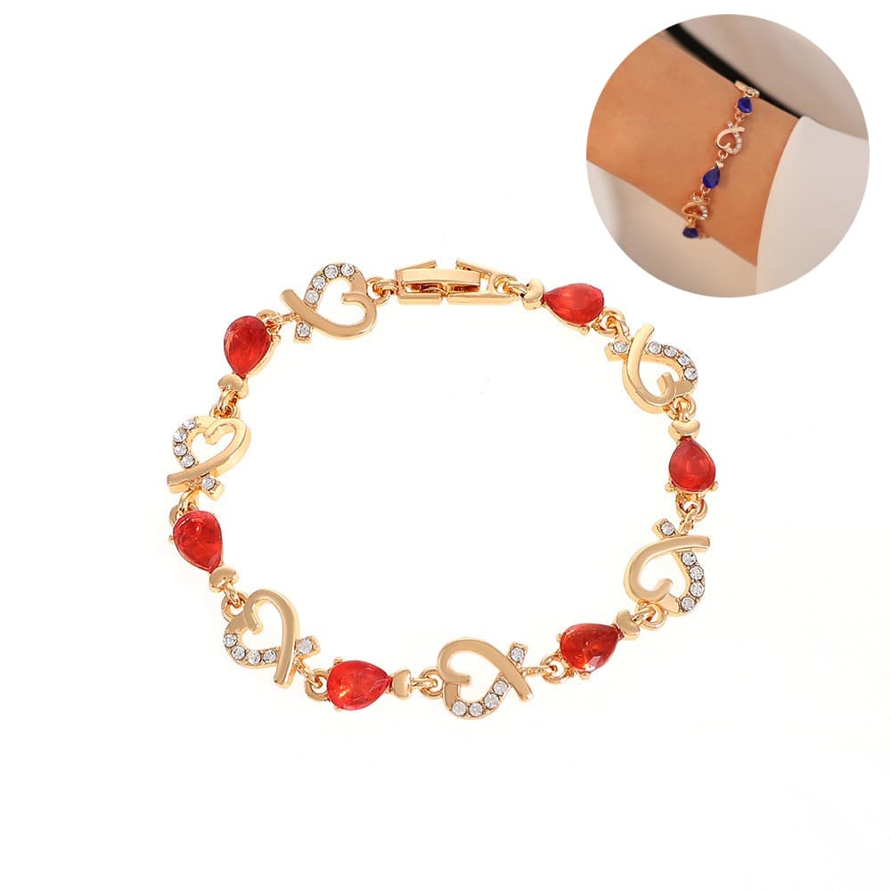Bling hjärta armband Röd
