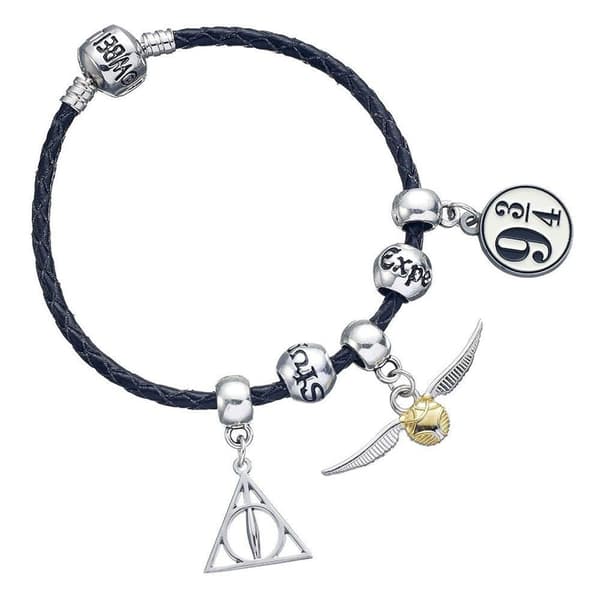Harry Potter Læderarmbånd Charm Sæt Dødsregalier/Snitch/Platform 9 3/4/2 Spellbeads