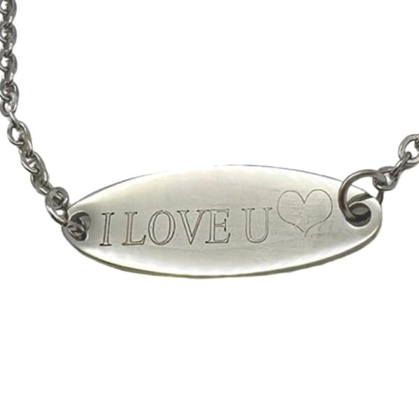 Bracelet in silver with the text "I love you" Valentine's Day gift