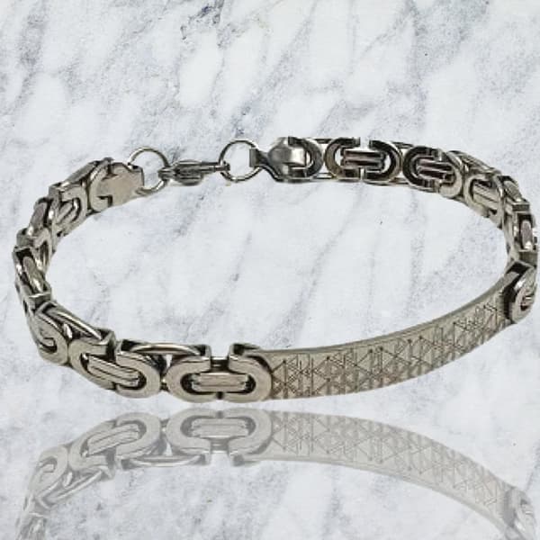 Stainless steel bracelet for men with a cool pattern