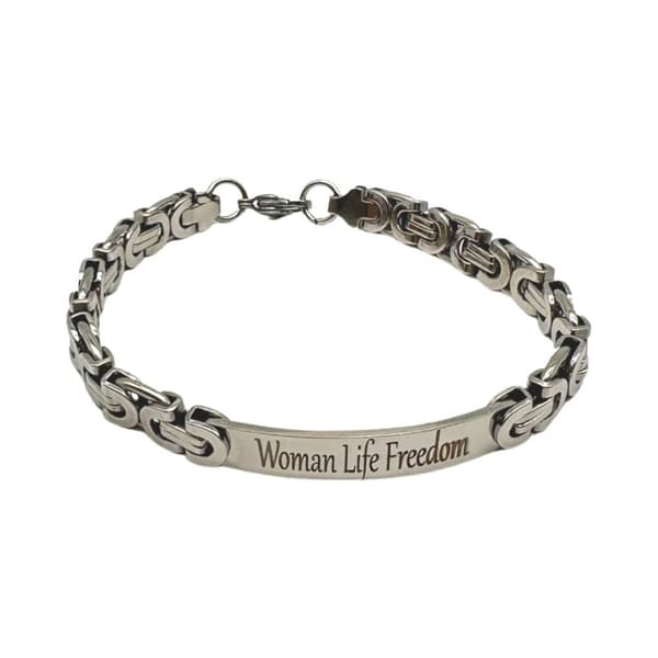 Armband rostfritt stål ''woman life freedom'' för män justerbart