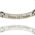 Miniatyrbild 1 av 2: Armband rostfritt stål ''woman life freedom'' för män justerbart