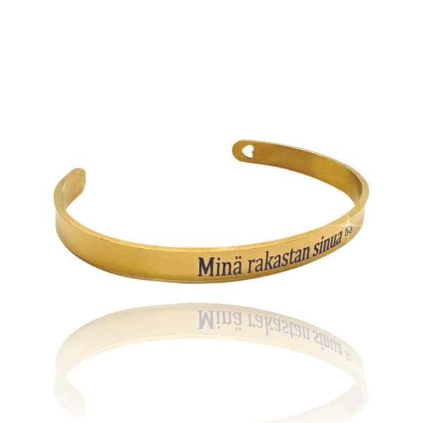 Rannekoru ''Minä rakastan sinua'' sydänkivillä ystävänpäivänä