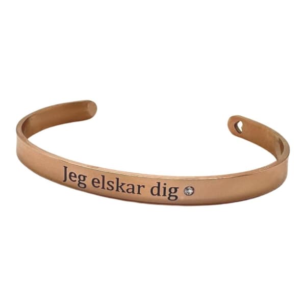 Bracelet ''Jeg elsker dig'' with heart stone valentine's day danish
