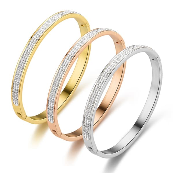 INF Zirkon armbånd i rustfrit stål Rose guld