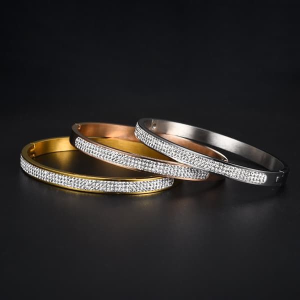 INF Zirkon armbånd i rustfrit stål Rose guld