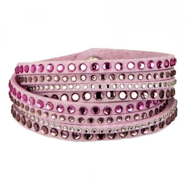 Wrap Läderarmband/Läder Armband med Strass / Rhinestones - Lila