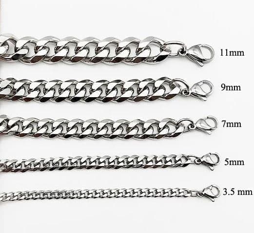 Slipad Pansarlänk Armband i Stål som håller färgen livet ut! 5mm tjock,20cm lång
