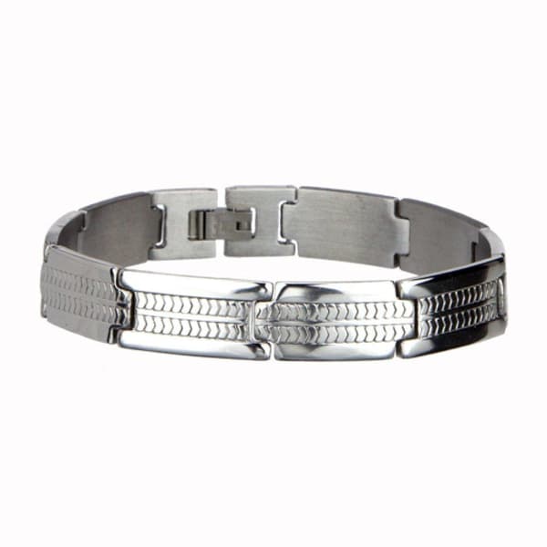 Silver Armband i Rostfritt Stål - Snygg Design på Länk / Kedja