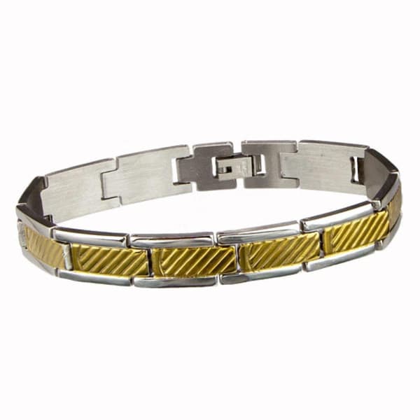 Silver & Guld Armband i Rostfritt Stål -Fin Design på Länk/Kedja