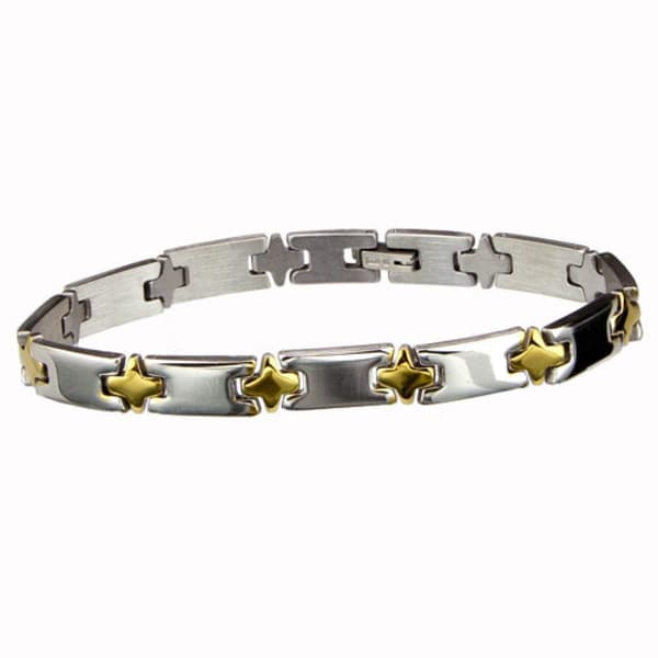 Silver & Guld Armband i Rostfritt Stål -Fin Design på Länk/Kedja