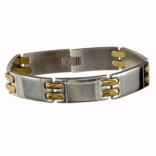 Silver & Guld Armband i Rostfritt Stål -Fin Design på Länk/Kedja