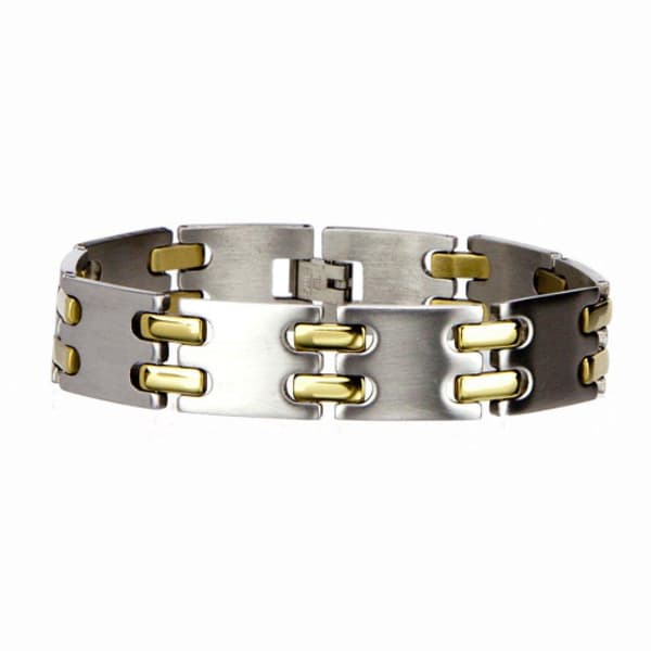 Silver & Guld Armband i Rostfritt Stål -Fin Design på Länk/Kedja