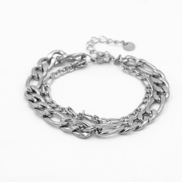 Dubbel Chain Armbånd link Sølv