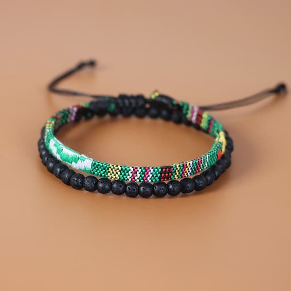 INF Vävda armband 2 st Flerfärgad