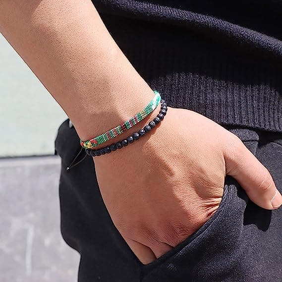 INF Vävda armband 2 st Flerfärgad