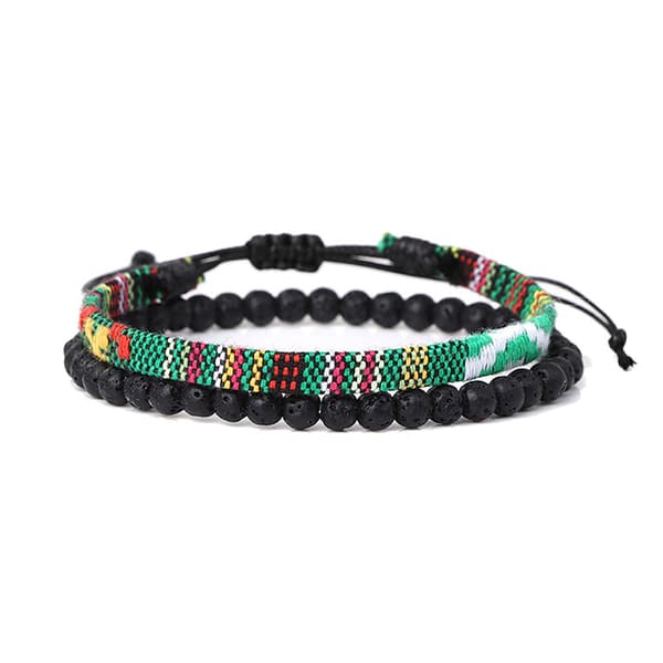 INF Vävda armband 2 st Flerfärgad