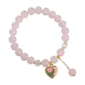 Miniatyrbilde 1 av 4: INF Rosa perler armbånd justerbart hjerte Rosa