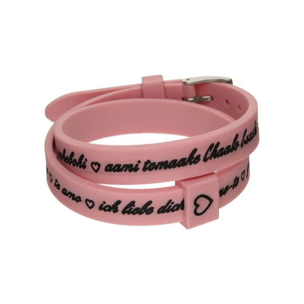 Armbånd til kvinder il mezzometro I LOVE YOU SILVER - BRACCIALE IN SILICONE/SILICONE BRACELET
