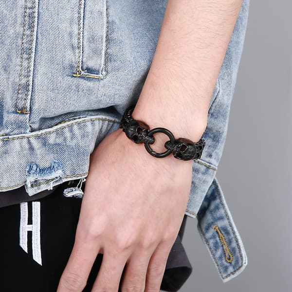 Vintage punk armbånd i rustfritt stål