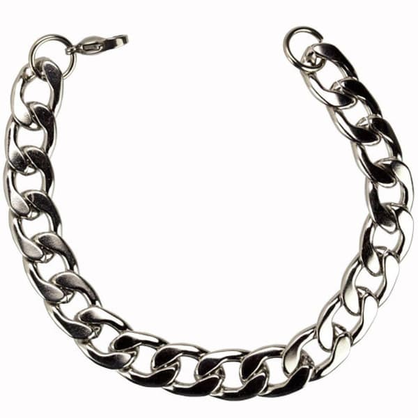 Silver Armband i Rostfritt Stål - Pansar Kedja / Länk - 12 mm