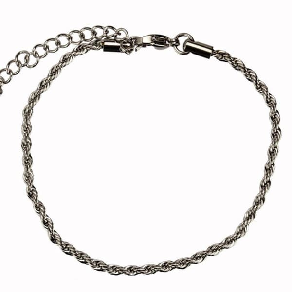Silver Armband i Rostfritt Stål - Twistad Orm Kedja/Länk - 3 mm