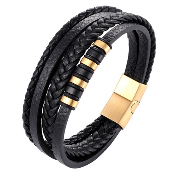 Stilsäkert och Slittåligt Flätat Läder (Armband)