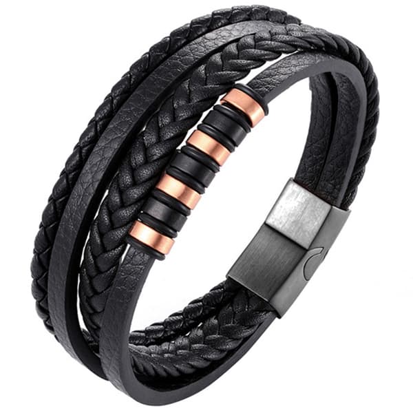 Stilsäkert och Slittåligt Flätat Läder (Armband)