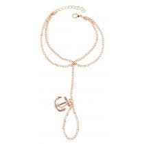 2i1 Smycke - Guld Handsmycke/Handkedja - Armband & Ring - Ankare
