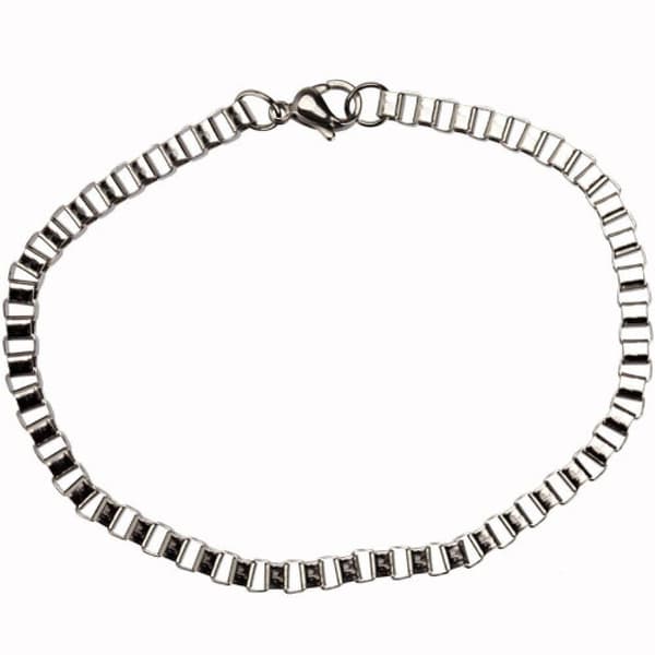 Silver Armband i Rostfritt Stål - Venetiansk Kedja/Länk - 4 mm
