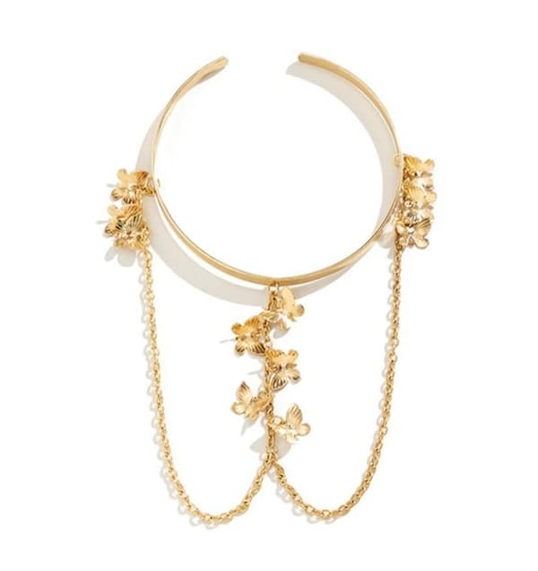 Guld Armkedja Armsmycke Överarm Smycke Bangle - Kedja & Fjäril