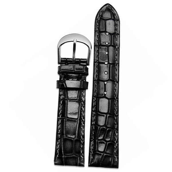 Exklusiva Klockarmband RIKTIGT LÄDER Svart 18MM