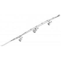 Silver Armband i Rostfritt Stål med 2 Kedjor & 3 st Gitarrer