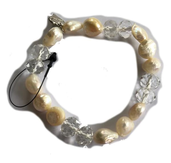 elastisk armband ovala pärlor enkel