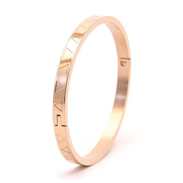 2 st Armband Triangles Link Solid - Rosa Guld