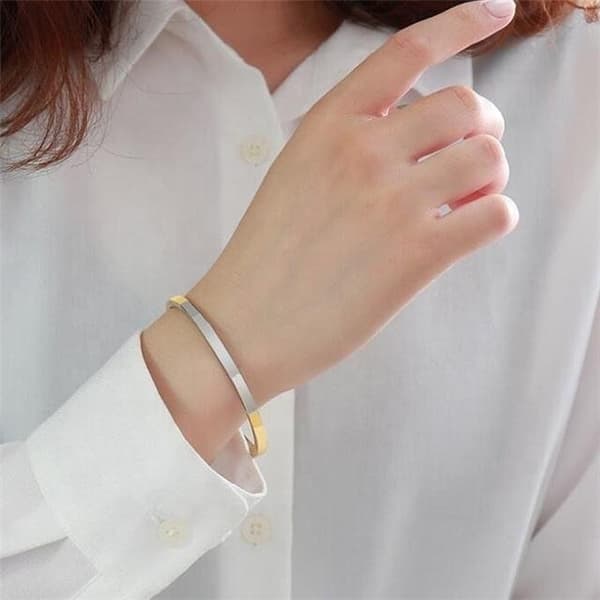 Justerbart Armband i Rostfritt Stål - Guld och Silver (0,5 cm bredd)